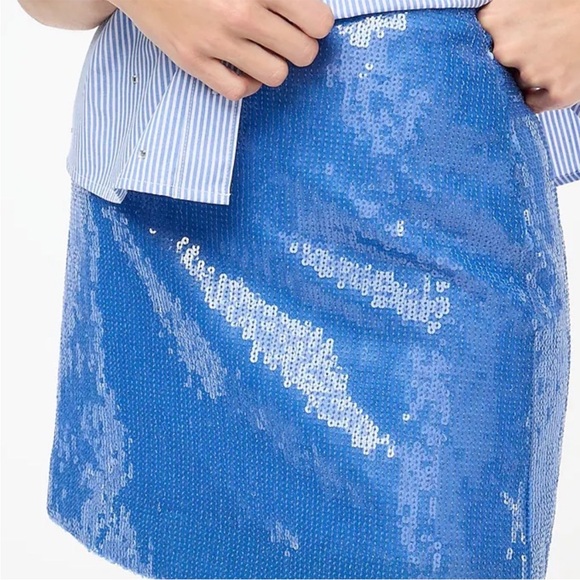 J. Crew Blue Sequin A-Line Mini Skirt - Picture 2 of 5